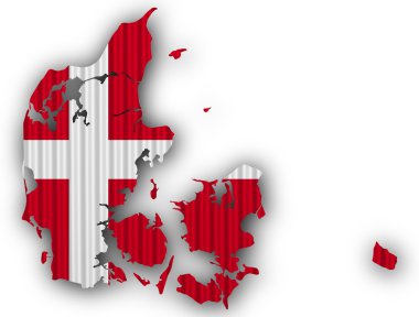 Danimarka harita üzerinde oluklu demir