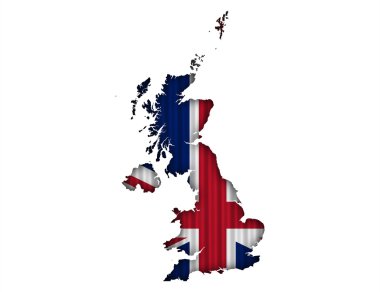Harita ve oluklu demir Büyük Britanya bayrağı,