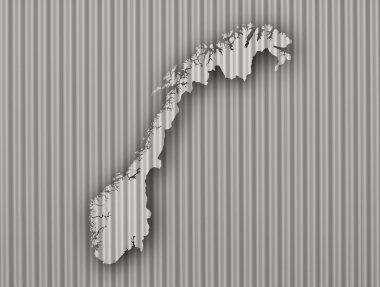 Norveç harita üzerinde oluklu demir