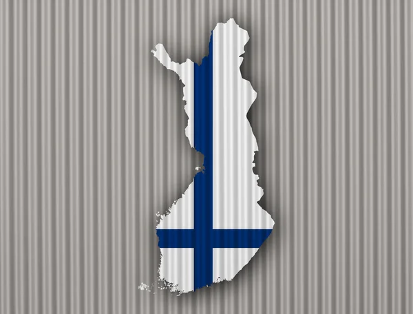 Mapa y Bandera de Finlandia — Foto de Stock