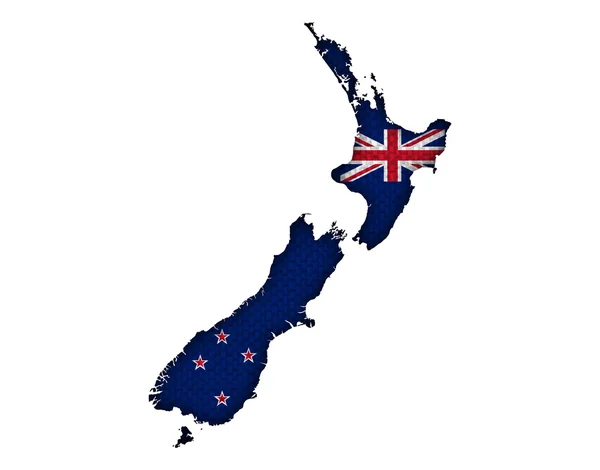 Mappa e bandiera di New Zealand , — Foto Stock