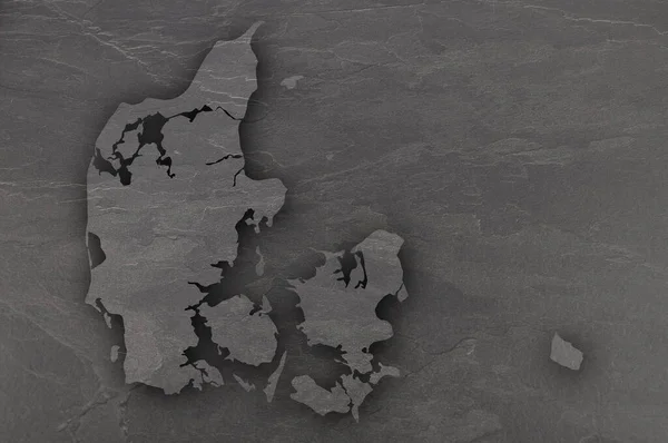 Landkarte Von Dänemark Auf Dunklem Schiefer — Stockfoto