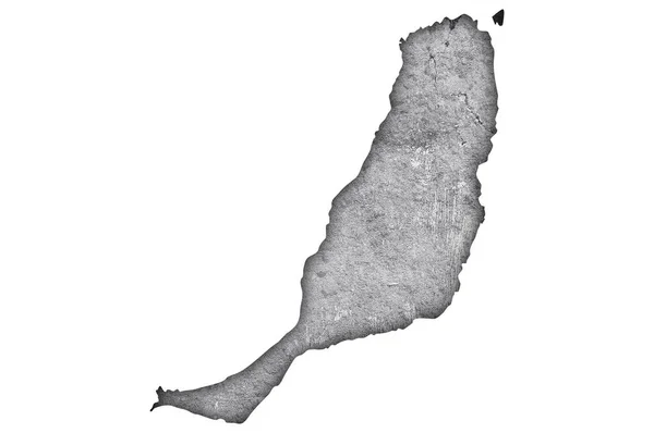 Mappa Fuerteventura Sul Cemento Armato — Foto Stock