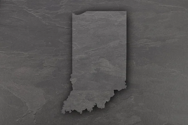 Mapa Indiana Pizarra Oscura —  Fotos de Stock