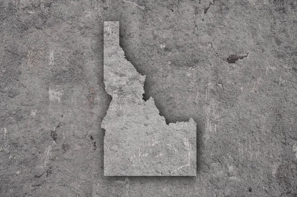 Karte Von Idaho Auf Verwittertem Beton — Stockfoto