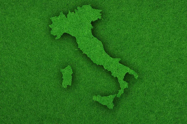 Mapa Italia Fieltro Verde — Foto de Stock