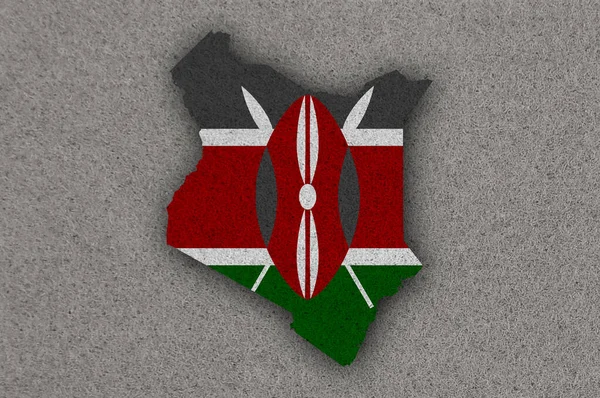 Peta Dan Bendera Kenya Pada Merasa — Stok Foto