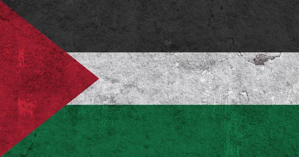 Bandeira Palestina Sobre Betão Desgastado — Fotografia de Stock