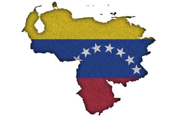 Carte Drapeau Venezuela Sur Feutre — Photo