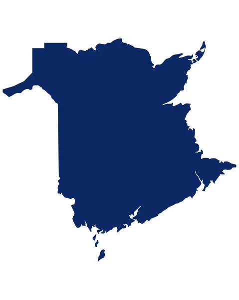 Karta Över New Brunswick Blå Färg — Stock vektor