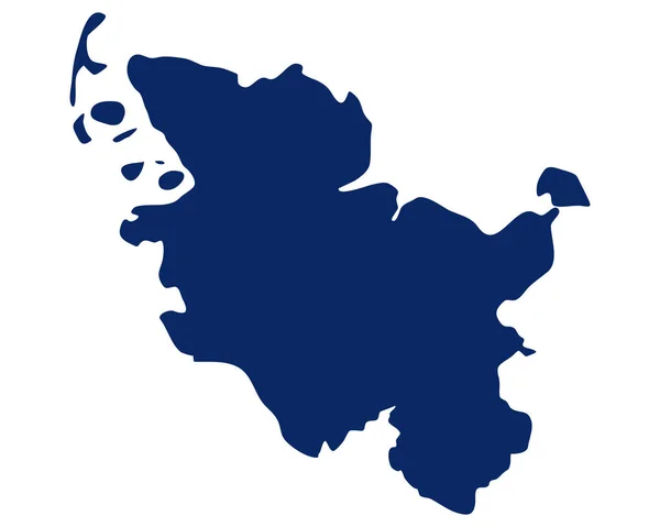 Mapa Schleswig Holstein Cor Azul —  Vetores de Stock