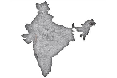 Yıpranmış beton üzerinde Hindistan haritası