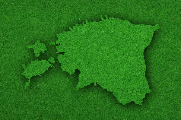 Észtország Térképe Zöld Filcen — Stock Fotó