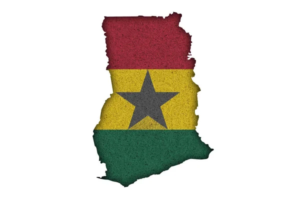 Map Flag Ghana Felt — Stock Photo, Image