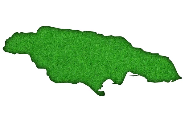 Mapa Jamaica Fieltro Verde — Foto de Stock