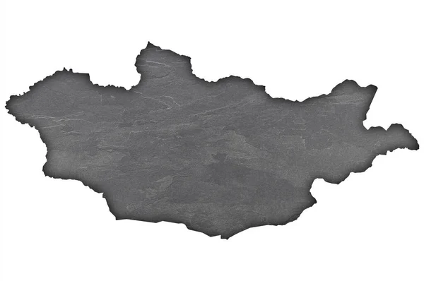 Mapa Mongólia Ardósia Escura — Fotografia de Stock