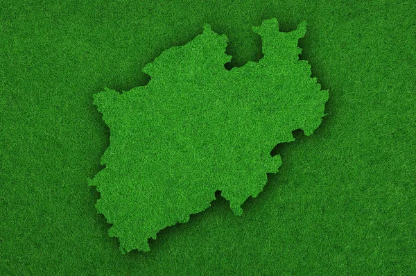 Észak Rajna Vesztfália Térképe Zöld Filcen — Stock Fotó