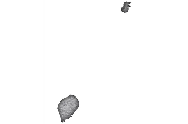 Карта Сан Томе Принсипи Выветренном Бетоне — стоковое фото