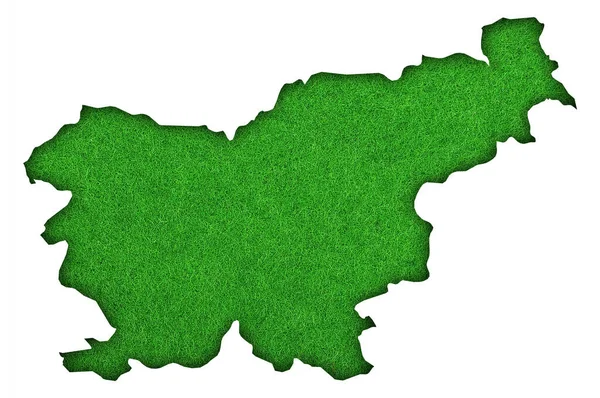 Mapa Eslovênia Feltro Verde — Fotografia de Stock