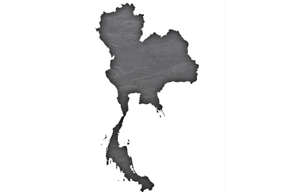 Carte Thaïlande Sur Ardoise Sombre — Photo