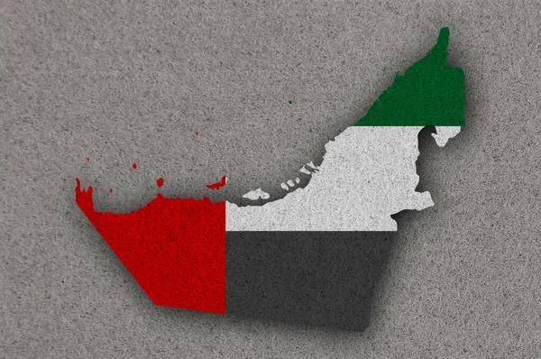 Map Flag United Arab Emirates Felt — Stock Photo, Image