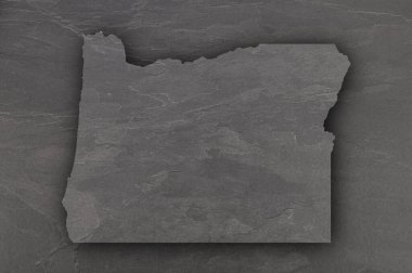 Oregon haritası, kara tahta üzerine.