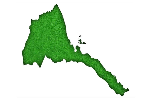 Mappa Dell Eritrea Sul Feltro Verde — Foto Stock