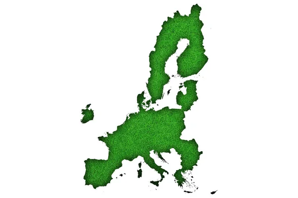 Map European Union Green Felt — Stock Photo, Image