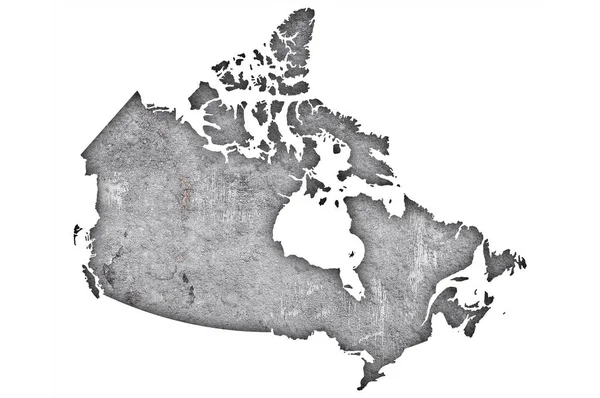 Carte Canada Sur Béton Altéré — Photo