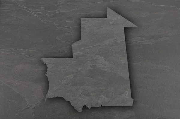 Mapa Mauritania Pizarra Oscura —  Fotos de Stock