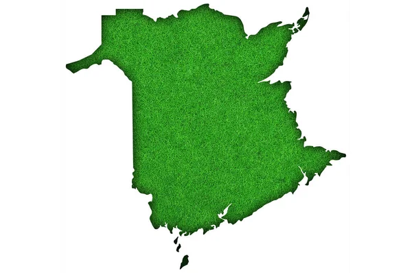 Χάρτης Του New Brunswick Στην Πράσινη Τσόχα — Φωτογραφία Αρχείου