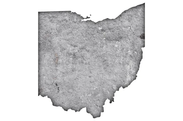 Mappa Dell Ohio Sul Cemento Armato — Foto Stock