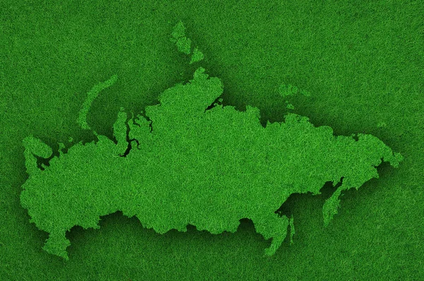 Mappa Della Russia Sul Feltro Verde — Foto Stock