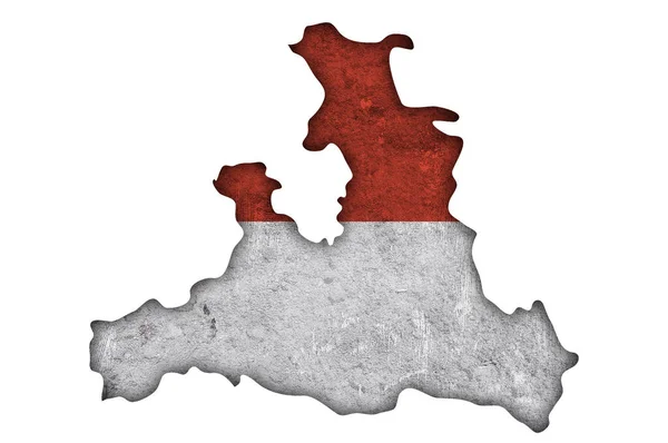 Mapa Bandeira Salzburgo Sobre Betão Desgastado — Fotografia de Stock