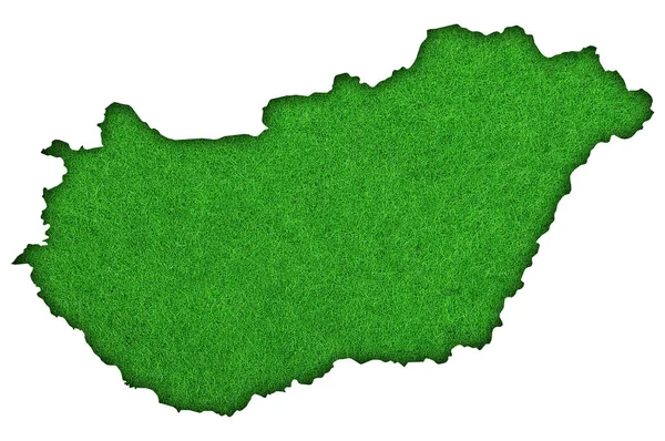 緑のフェルトのハンガリー地図 — ストック写真