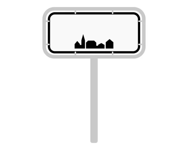 Road Sign Denmark White — Stock Vector