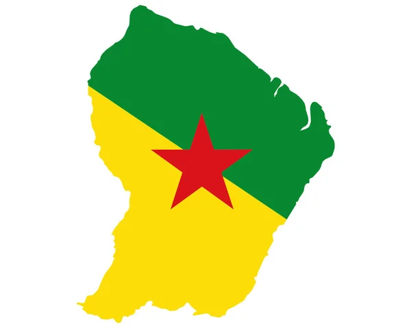 Vlajka Mapě Francouzské Guyany — Stockový vektor