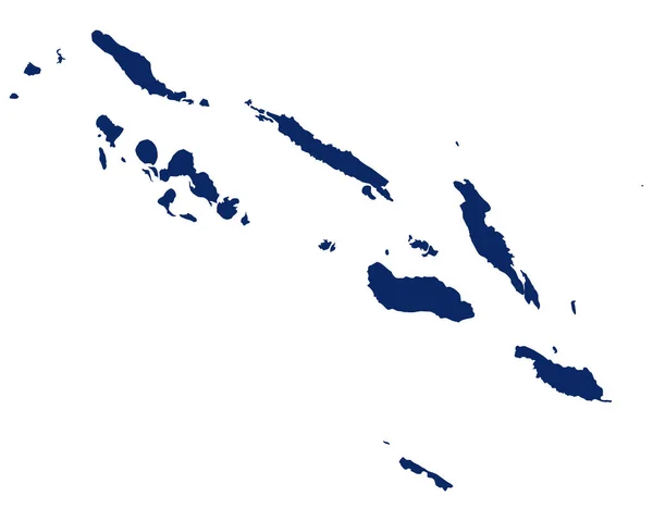 Mapa Das Ilhas Salomão Cor Azul —  Vetores de Stock