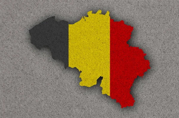 Mapa Bandera Bélgica Fieltro — Foto de Stock