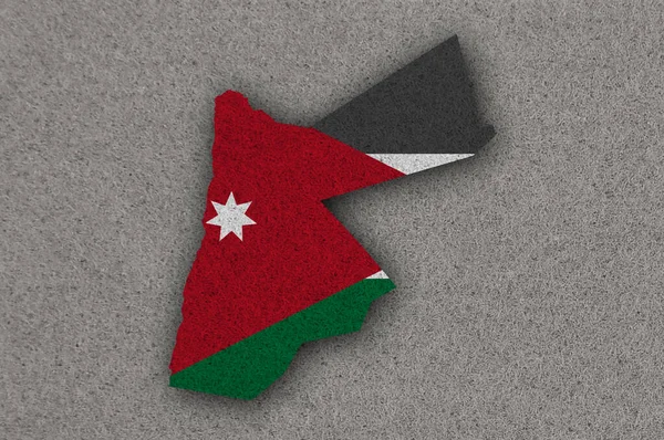 Mapa Bandera Jordania Felt —  Fotos de Stock