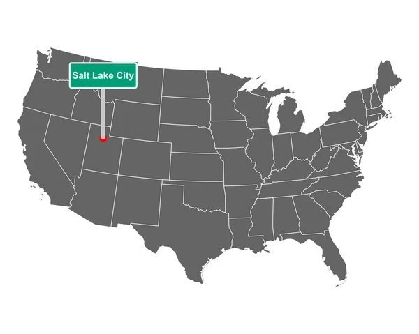 Salt Lake City Signo Límite Ciudad Mapa Como Ilustración Vectorial — Vector de stock