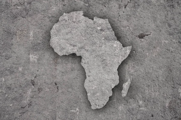 Mapa África Sobre Betão Desgastado — Fotografia de Stock