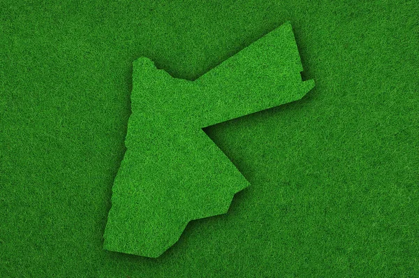 Mapa Jordania Fieltro Verde — Foto de Stock