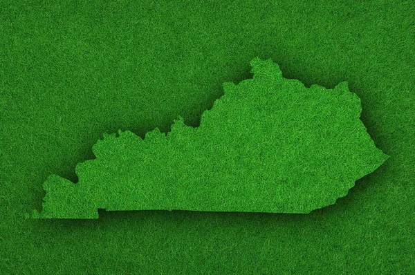 Mapa Kentucky Feltro Verde — Fotografia de Stock