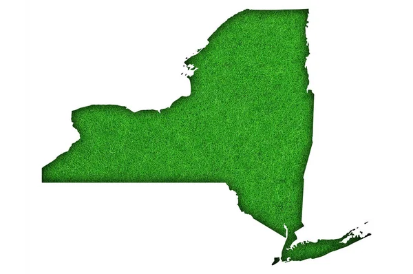 Mappa New York Sul Feltro Verde — Foto Stock