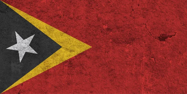 Bandiera Timor Est Sul Cemento Armato — Foto Stock