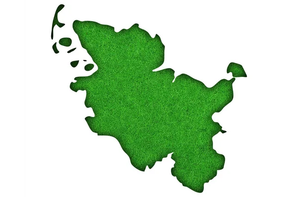 Mapa Szlezwiku Holsztynu Zielonym Filcu — Zdjęcie stockowe