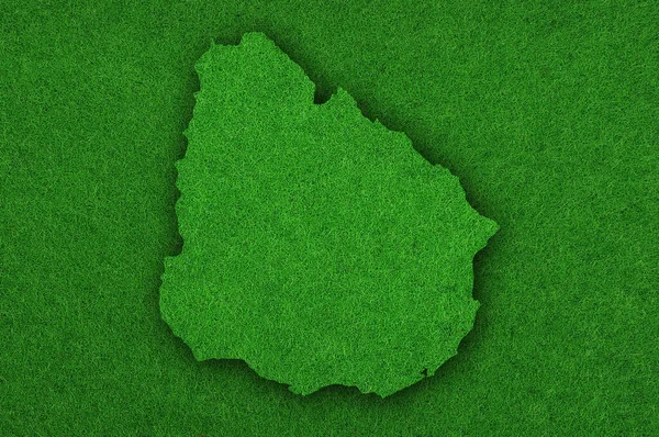 Yeşil Keçeli Uruguay Haritası — Stok fotoğraf