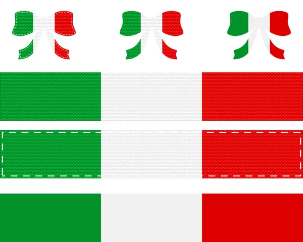 Italiaanse Vlag Lint Strik — Stockvector