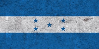 Yıpranmış betonun üzerinde Honduras bayrağı